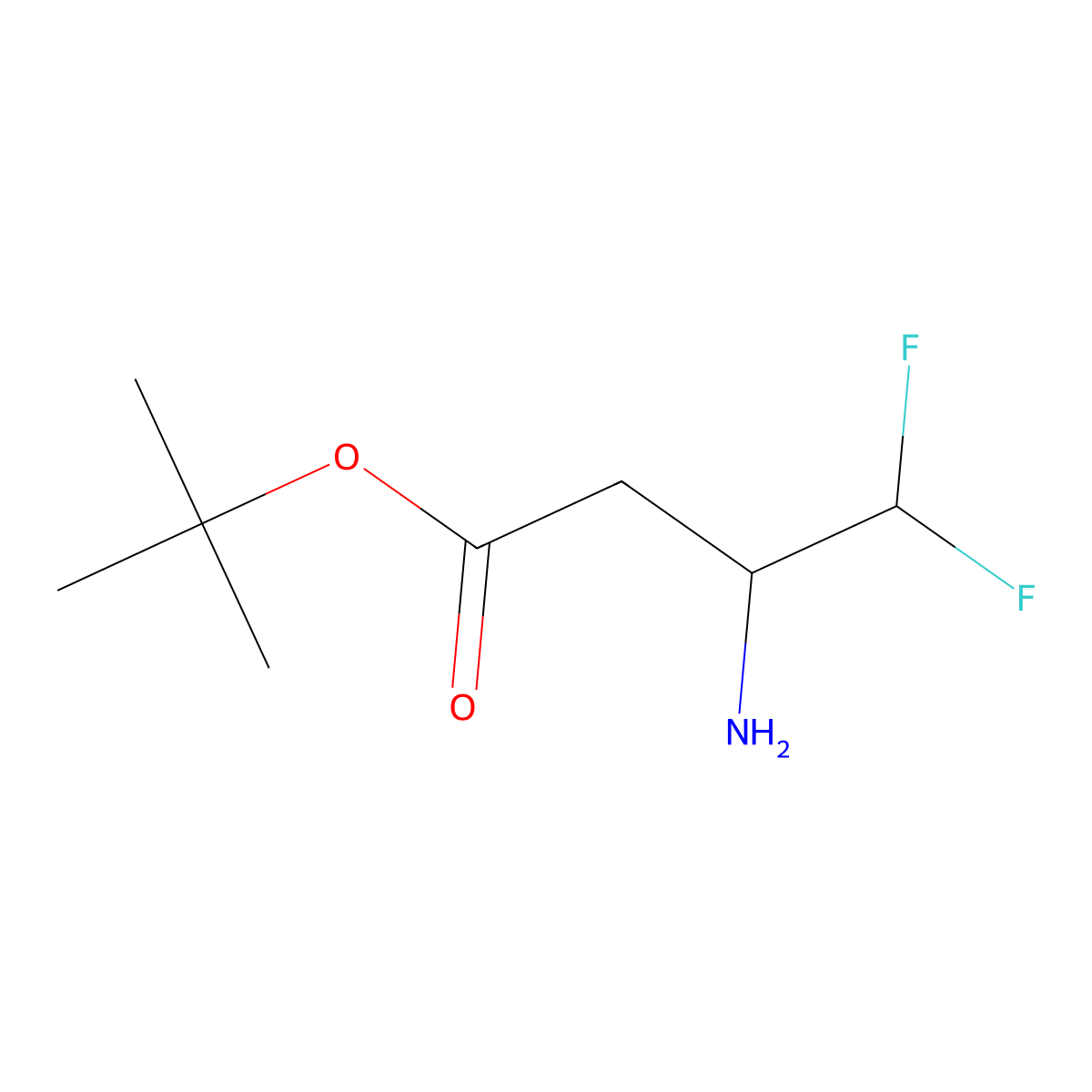 tert-Butyl 3-amino-4,4-difluorobutanoate molecular structure, CAS 1784649-33-7