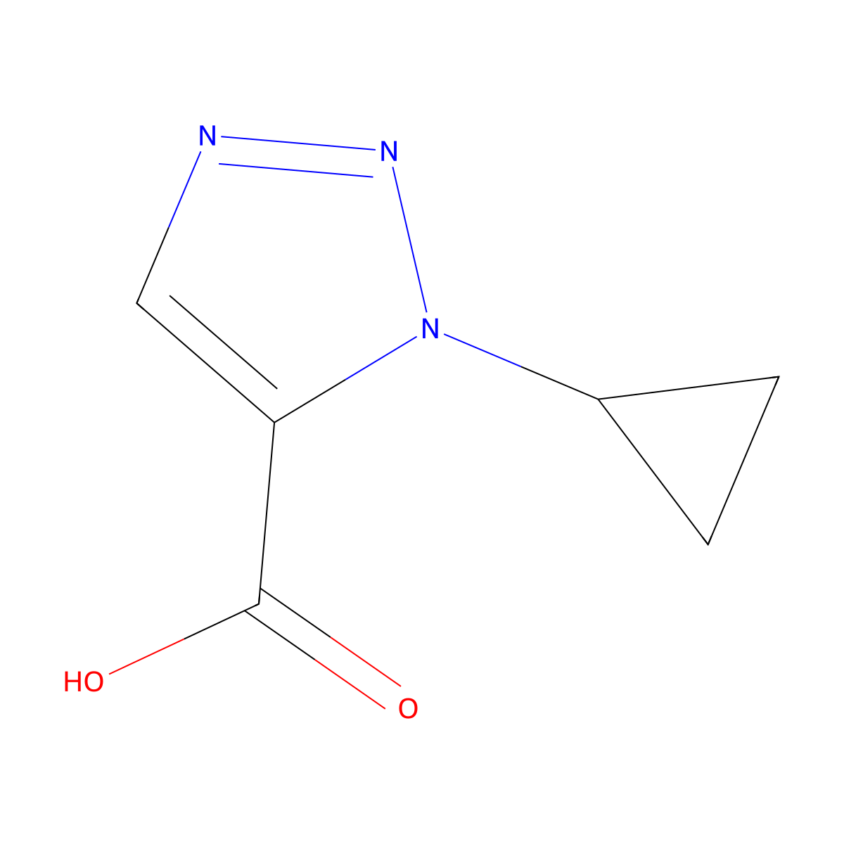 1-cyclopropyl-1H-1,2,3-triazole-5-carboxylic acid molecular structure, CAS 1784650-04-9