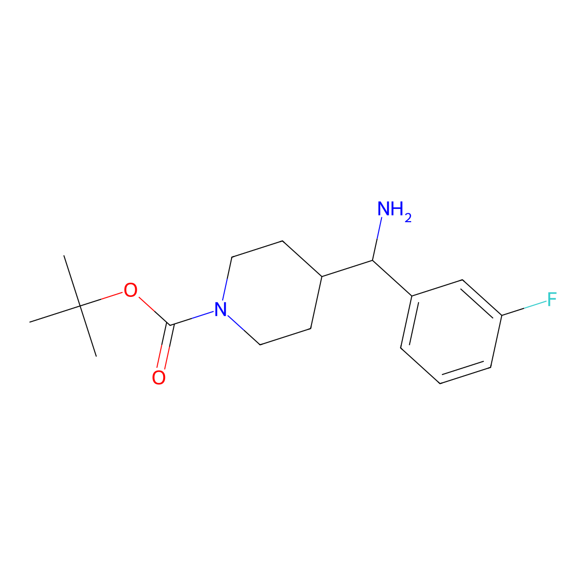 Tert-butyl 4-[amino(3-fluorophenyl)methyl]piperidine-1-carboxylate molecular structure, CAS 1784655-32-8