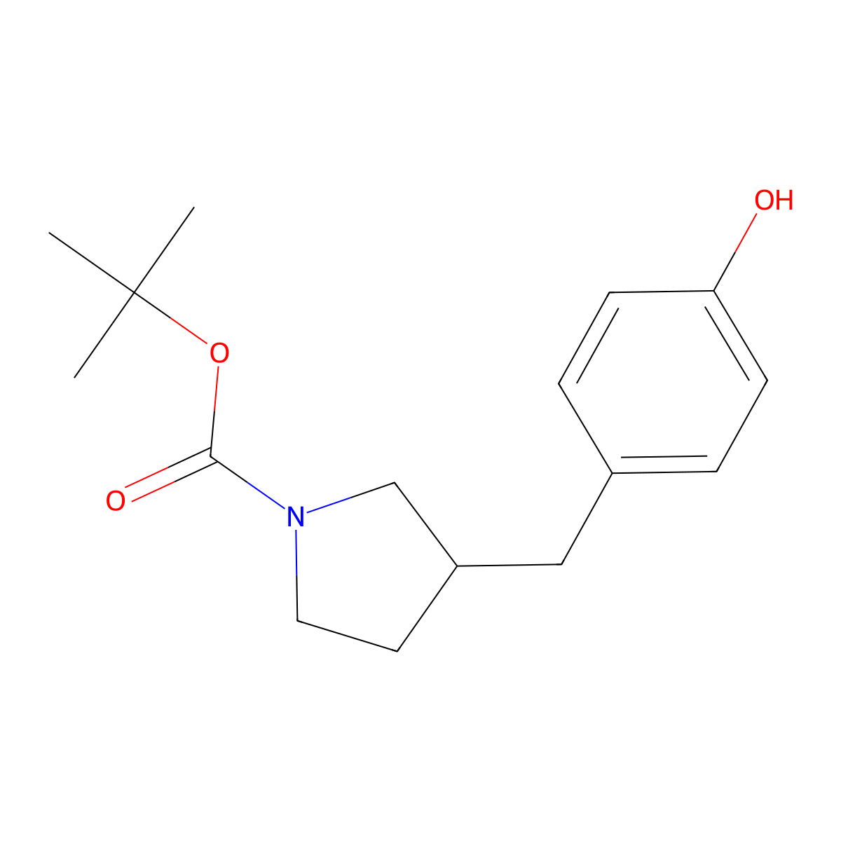 Tert-butyl 3-[(4-hydroxyphenyl)methyl]pyrrolidine-1-carboxylate molecular structure, CAS 1784655-79-3
