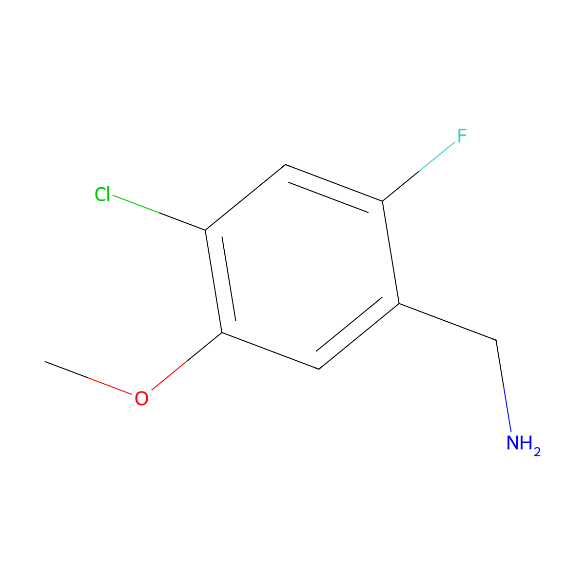 (4-Chloro-2-fluoro-5-methoxyphenyl)methanamine molecular structure, CAS 1784658-07-6