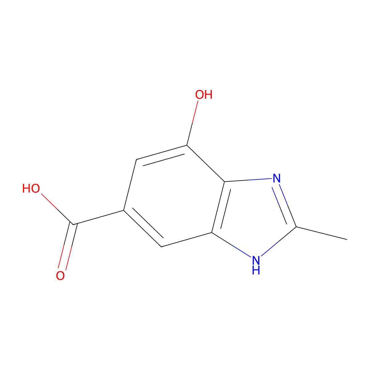 4-hydroxy-2-methyl-1H-1,3-benzodiazole-6-carboxylic acid molecular structure, CAS 1784661-23-9
