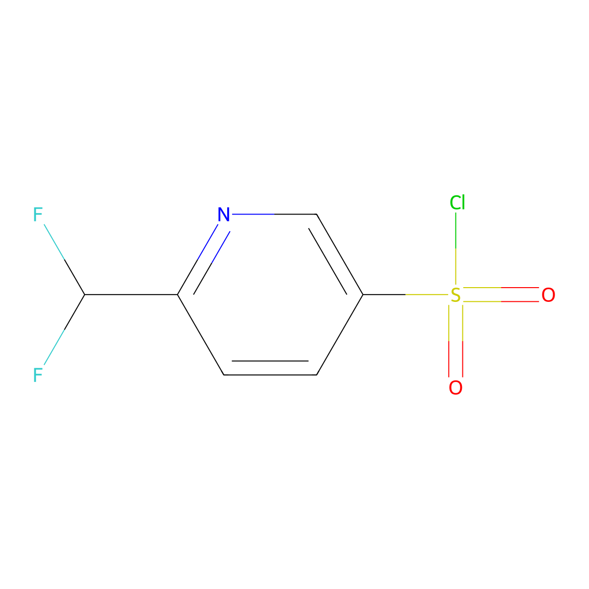 2-(Difluoromethyl)pyridine-5-sulfonyl chloride molecular structure, CAS 1784661-25-1