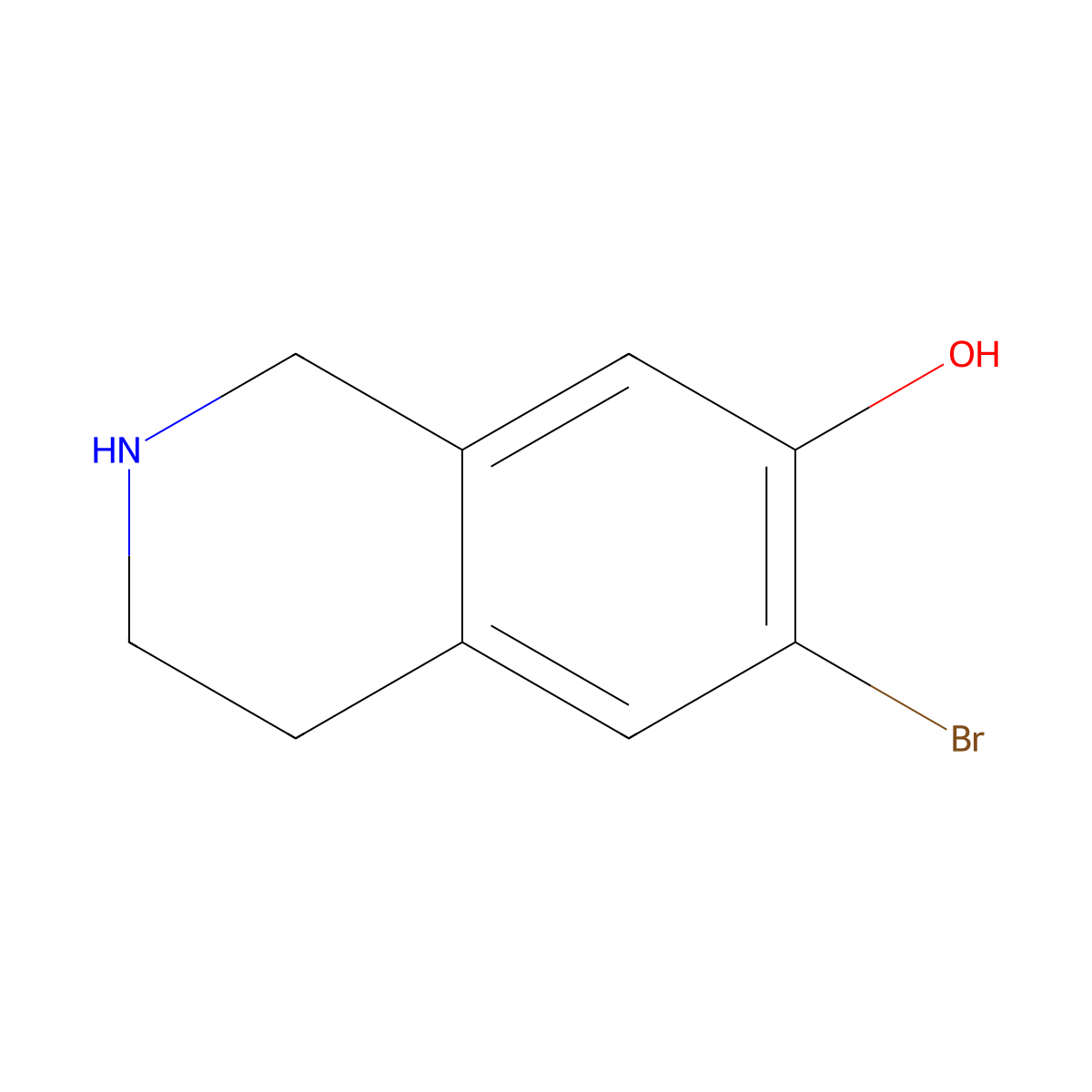 6-Bromo-1,2,3,4-tetrahydroisoquinolin-7-ol molecular structure, CAS 1784662-01-6