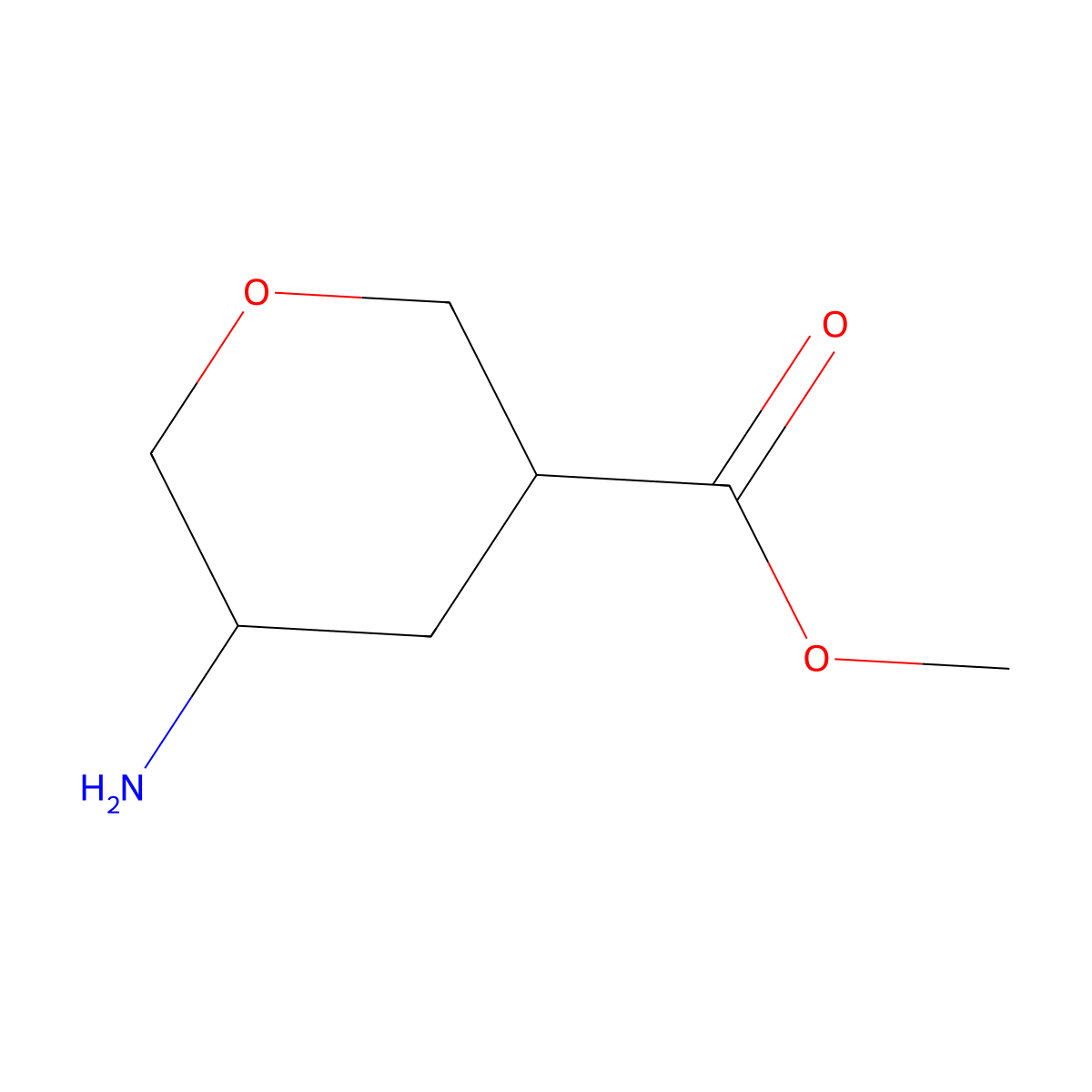 Methyl 5-aminotetrahydro-2H-pyran-3-carboxylate molecular structure, CAS 1784664-10-3