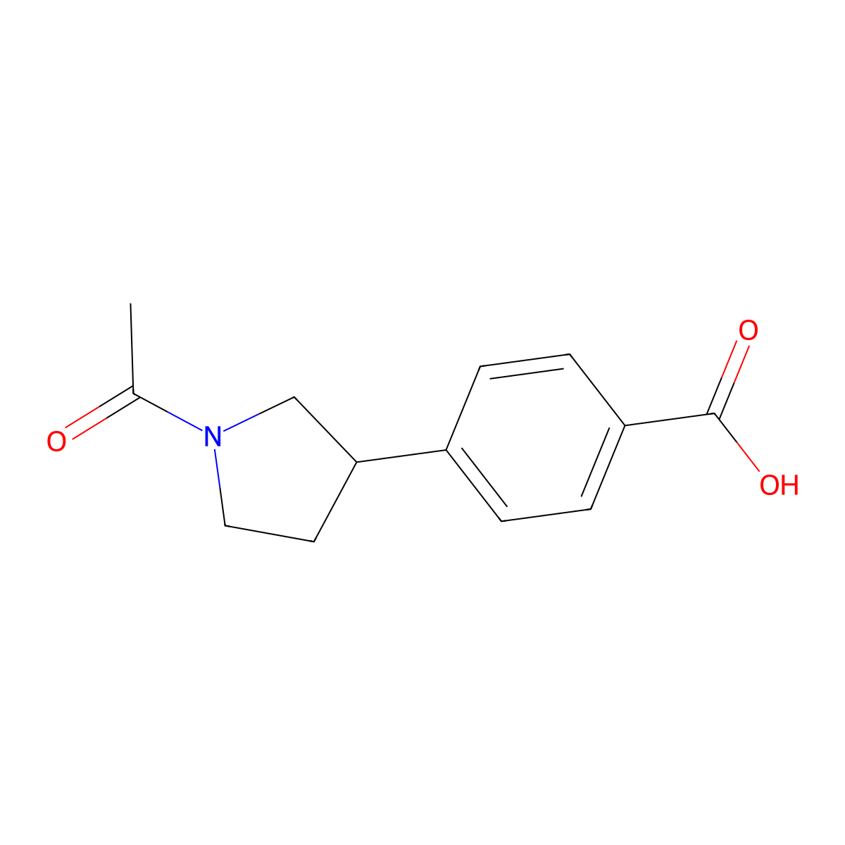 4-(1-Acetylpyrrolidin-3-yl)benzoic acid molecular structure, CAS 1784670-56-9