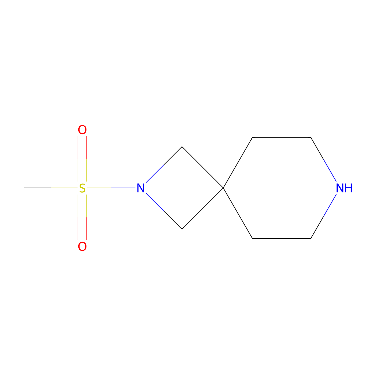 2-Methanesulfonyl-2,7-diazaspiro[3.5]nonane molecular structure, CAS 1784671-71-1