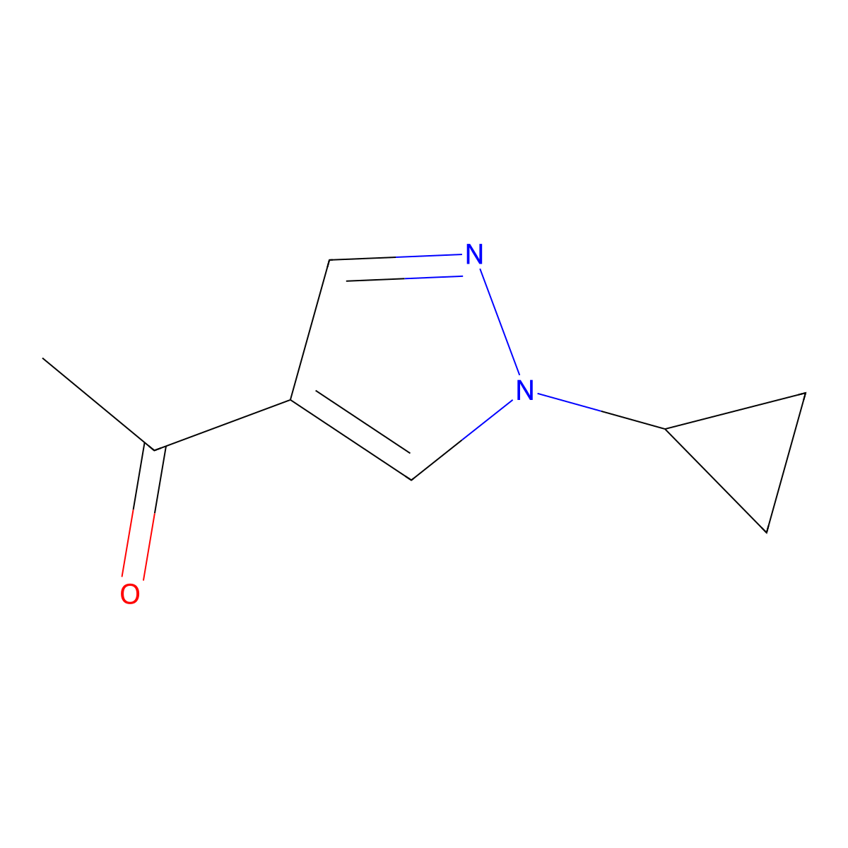 1-(1-cyclopropyl-1H-pyrazol-4-yl)ethan-1-one molecular structure, CAS 1784673-98-8