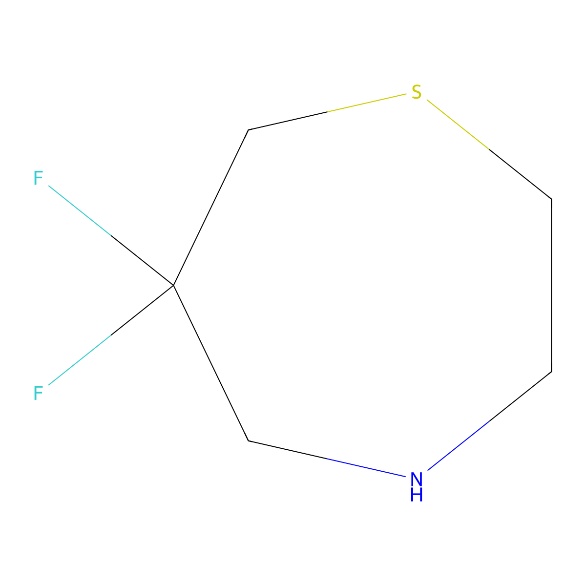 6,6-Difluoro-1,4-thiazepane molecular structure, CAS 1784674-80-1