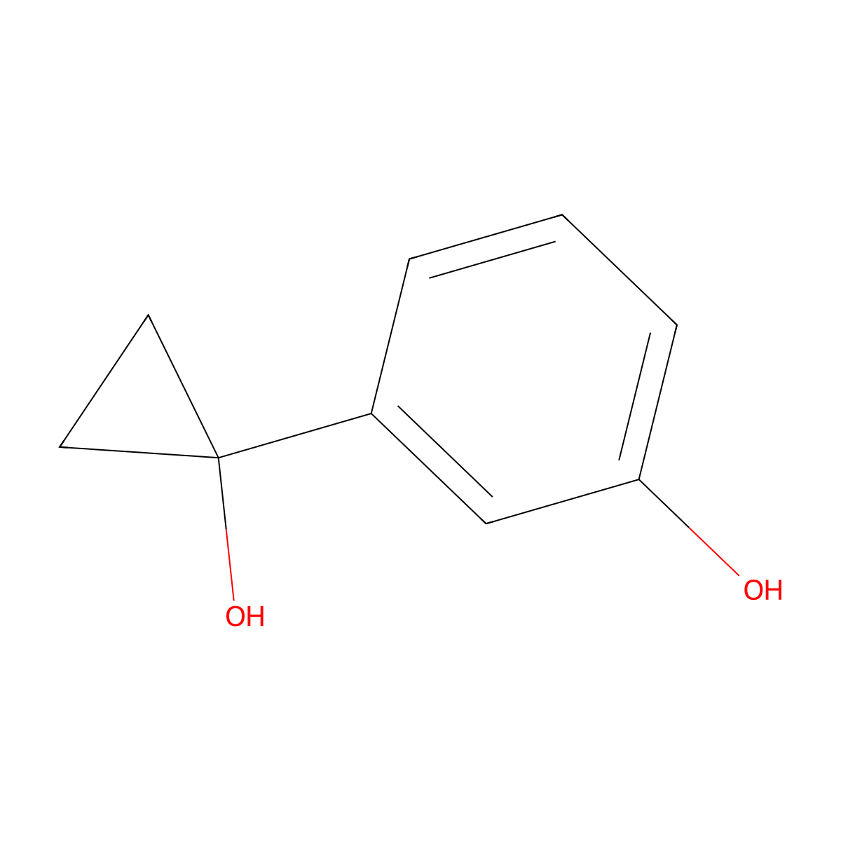 3-(1-Hydroxycyclopropyl)phenol molecular structure, CAS 1784676-49-8