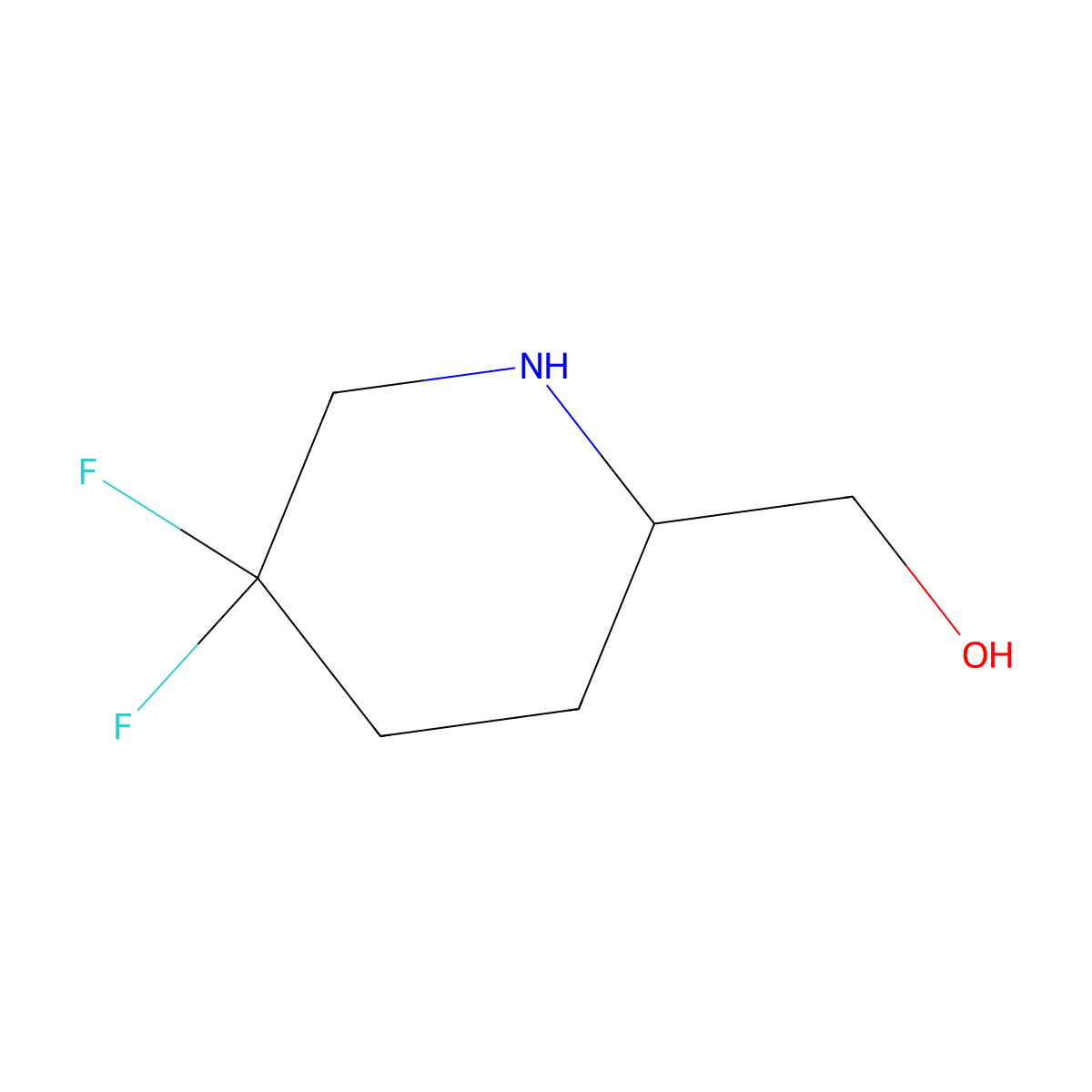 (5,5-Difluoropiperidin-2-yl)methanol molecular structure, CAS 1784677-61-7