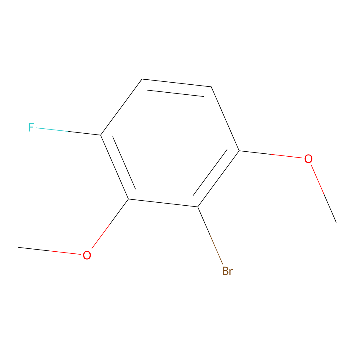 2-Bromo-4-fluoro-1,3-dimethoxybenzene molecular structure, CAS 1784679-69-1