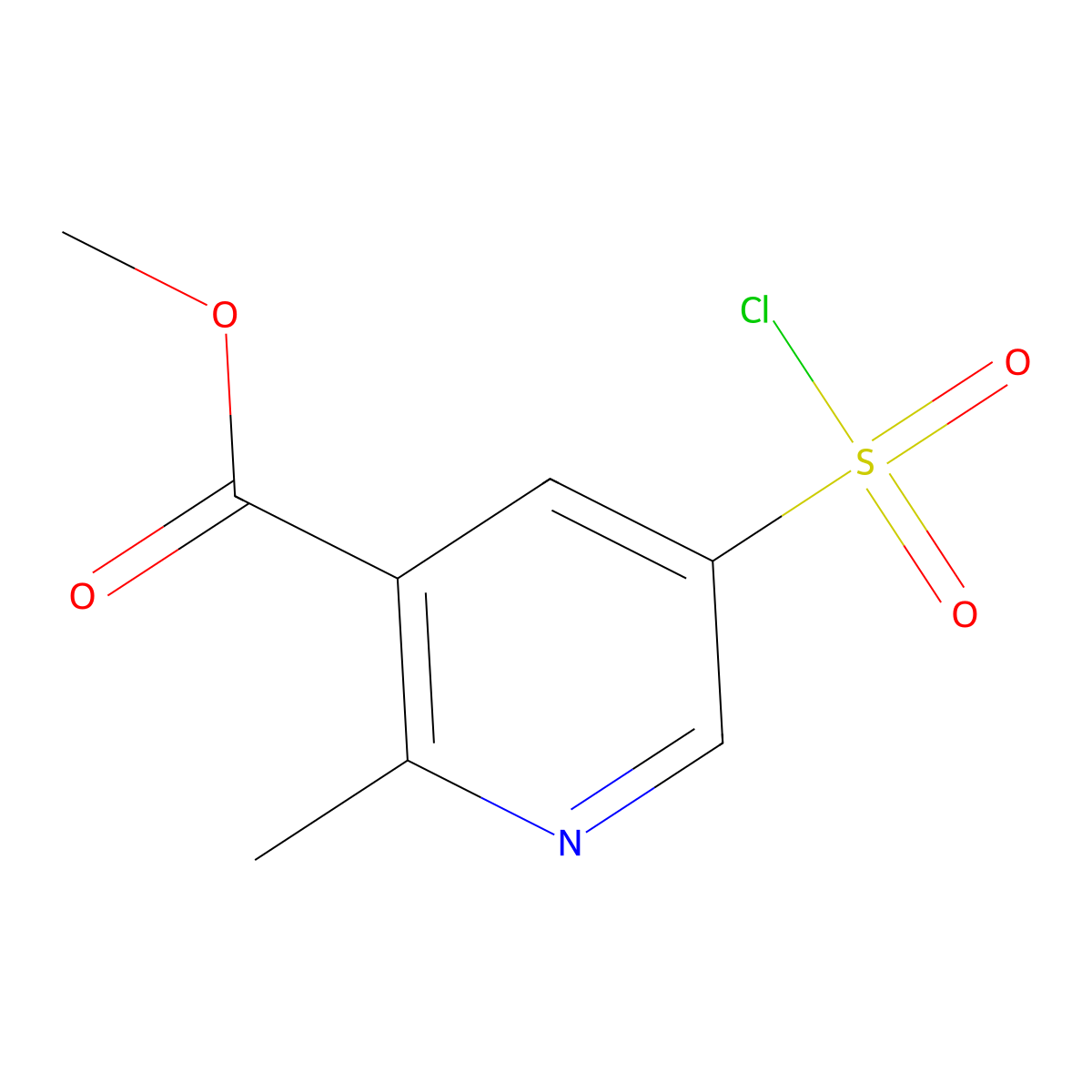 Methyl 5-(chlorosulfonyl)-2-methylpyridine-3-carboxylate molecular structure, CAS 1784680-77-8