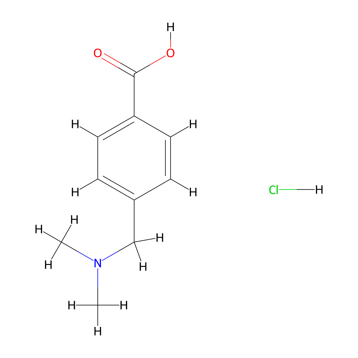 4-((Dimethylamino)methyl)benzoic acid hydrochloride molecular structure, CAS 17847-26-6