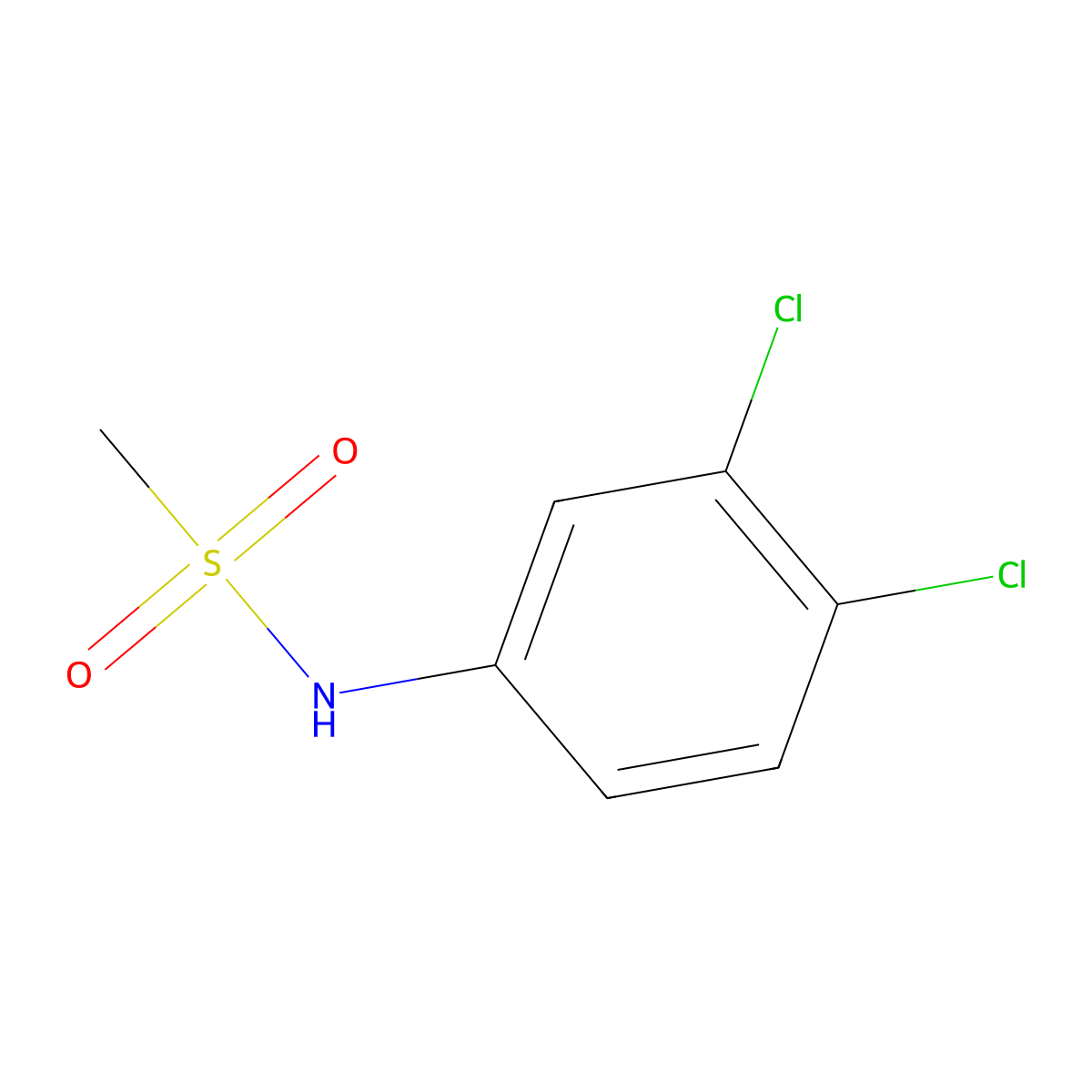 N-(3,4-dichlorophenyl)methanesulfonamide molecular structure, CAS 17847-44-8