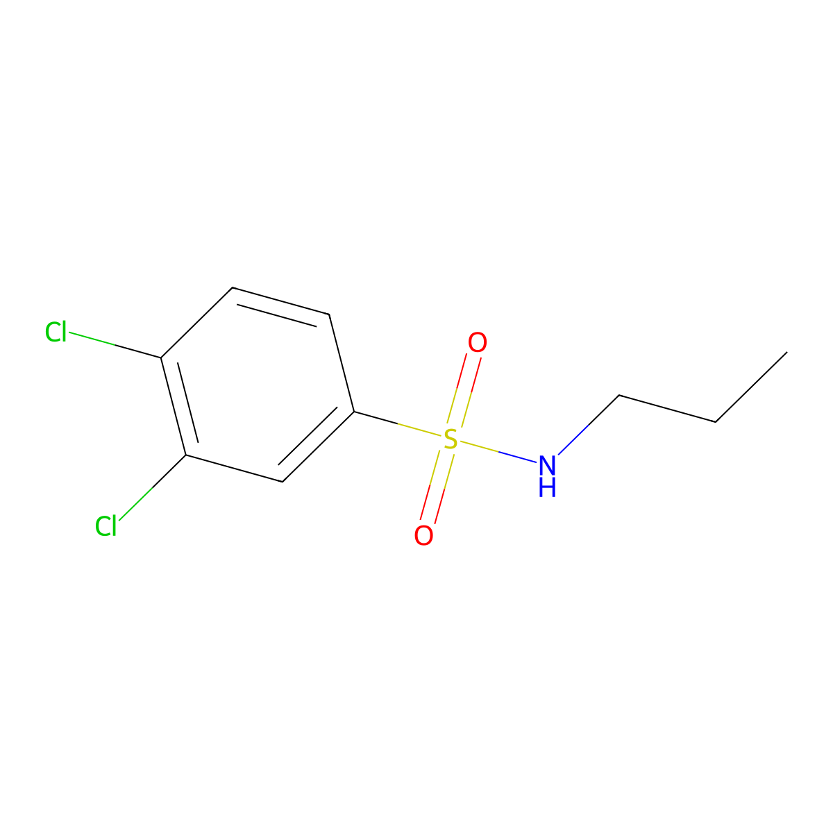 3,4-dichloro-N-propylbenzene-1-sulfonamide molecular structure, CAS 17847-63-1