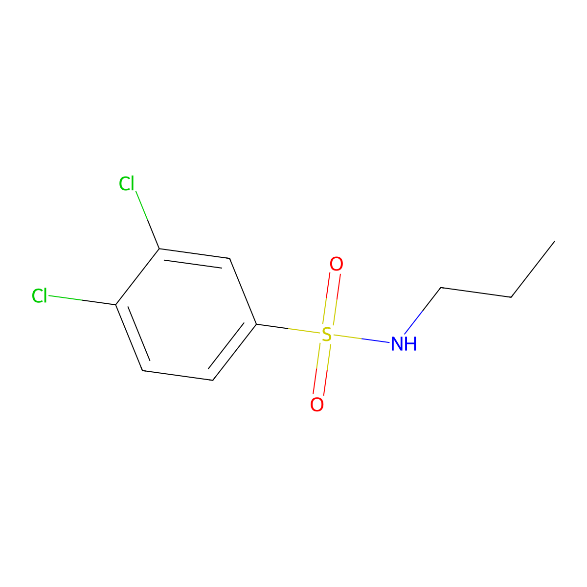 3,4-dichloro-N-propylbenzene-1-sulfonamide molecular structure, CAS 17847-63-1