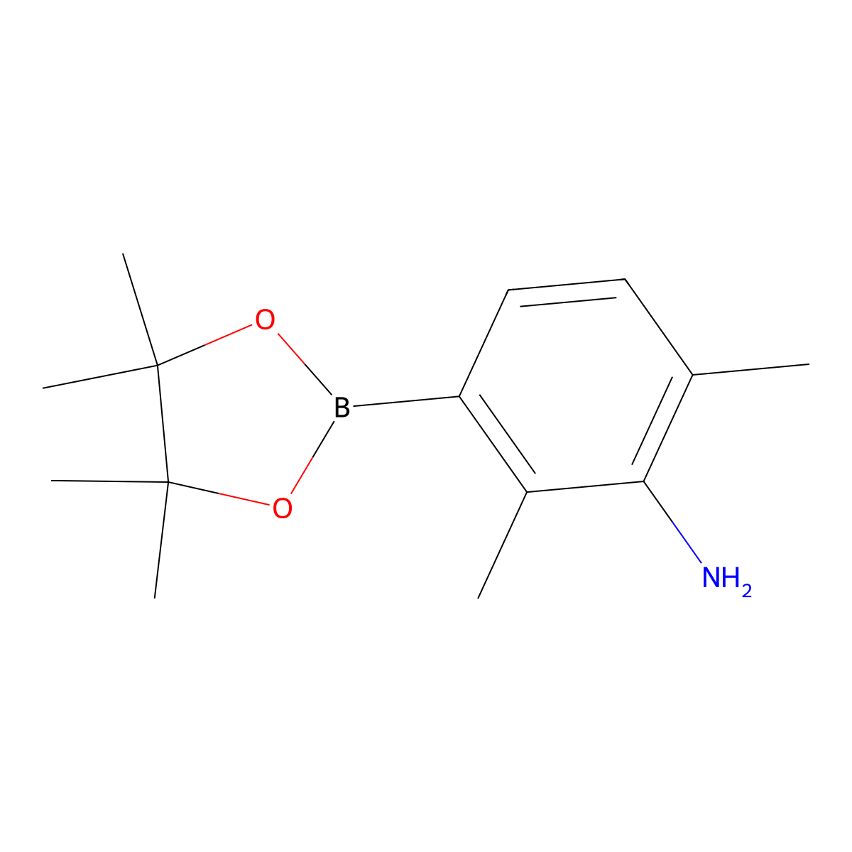 2,6-Dimethyl-3-(4,4,5,5-tetramethyl-1,3,2-dioxaborolan-2-yl)aniline molecular structure, CAS 1784741-40-7