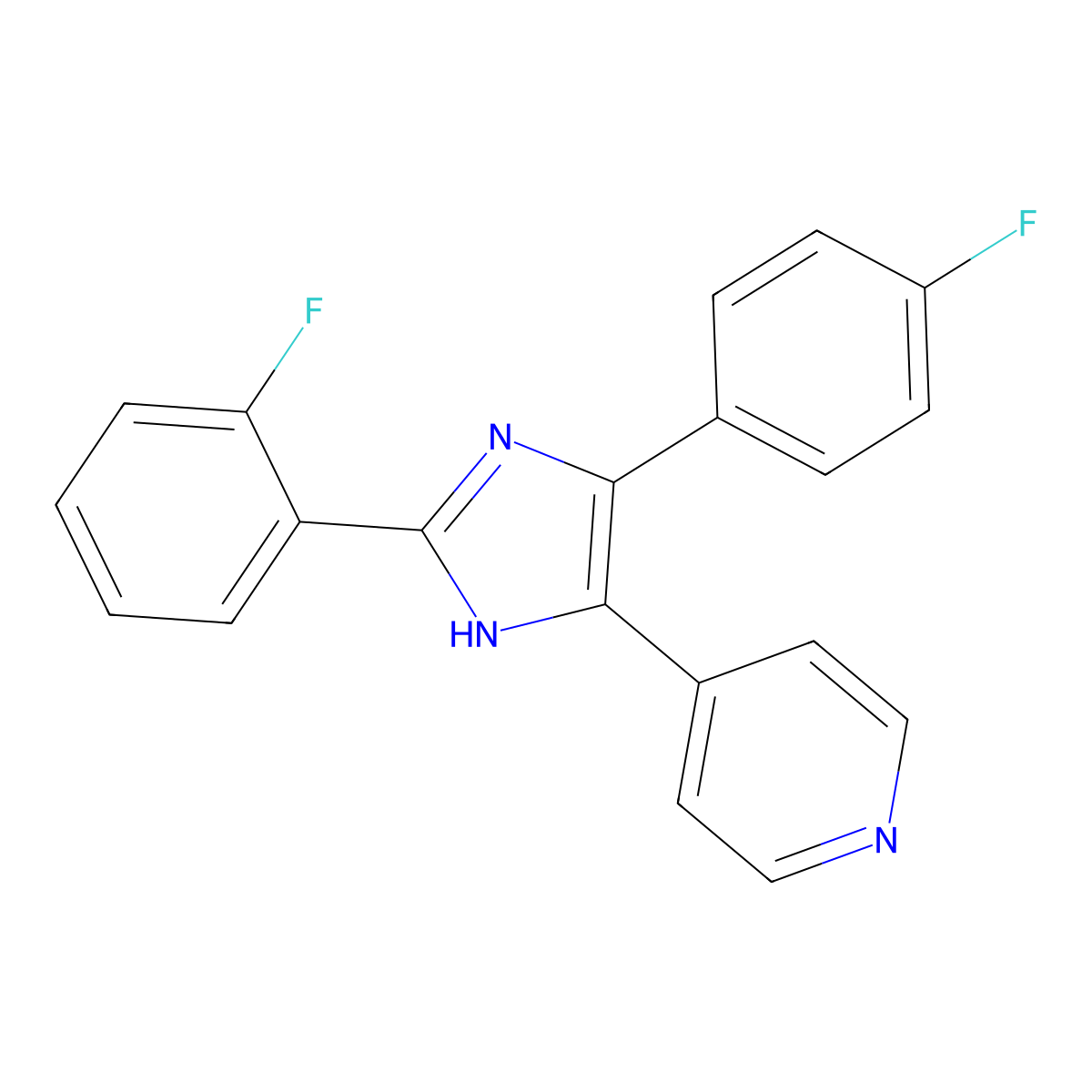 4-(2-(2-Fluorophenyl)-4-(4-fluorophenyl)-1H-imidazol-5-yl)pyridine molecular structure, CAS 1784751-19-4