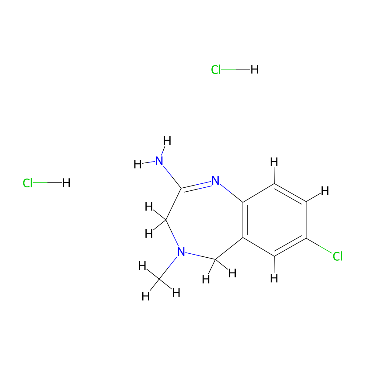 7-Chloro-4-methyl-4,5-dihydro-3H-benzo[e][1,4]diazepin-2-amine dihydrochloride molecular structure, CAS 1784753-85-0
