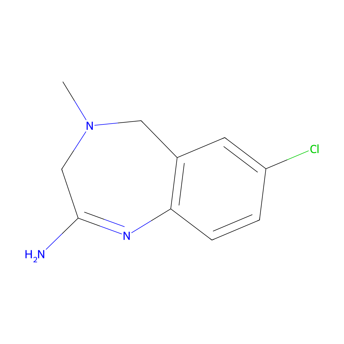 7-Chloro-4-methyl-4,5-dihydro-3H-benzo[e][1,4]diazepin-2-amine molecular structure, CAS 1784753-97-4