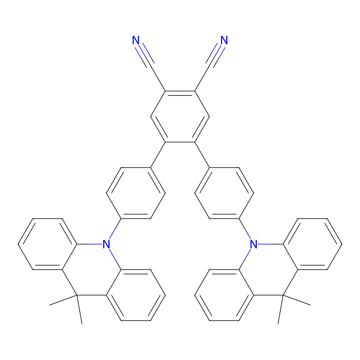 4,5-Bis[4-(9,9-dimethyl-9,10-dihydroacridine)phenyl]phthalonitrile molecular structure, CAS 1784766-38-6