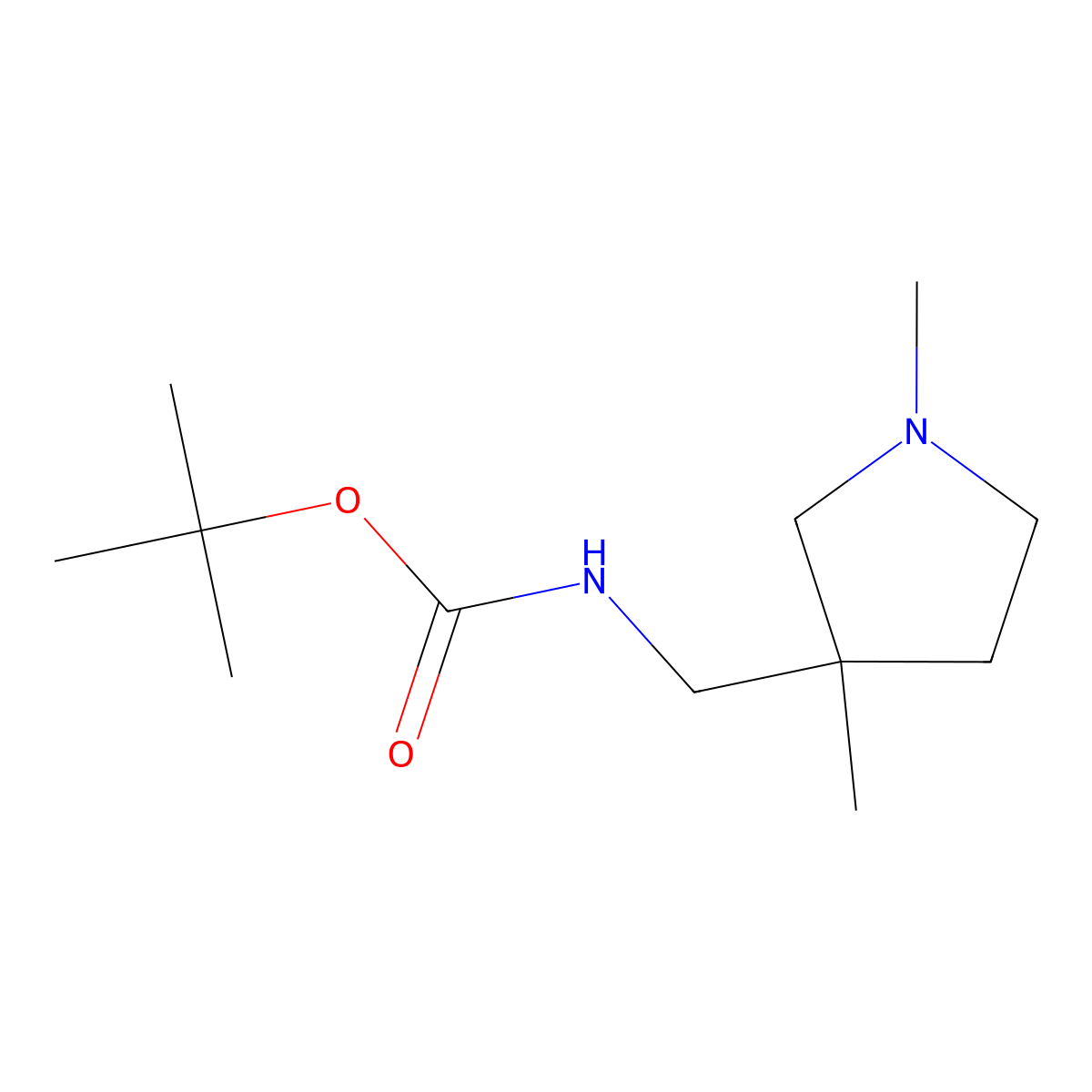 tert-butyl N-[(1,3-dimethylpyrrolidin-3-yl)methyl]carbamate molecular structure, CAS 1784781-50-5