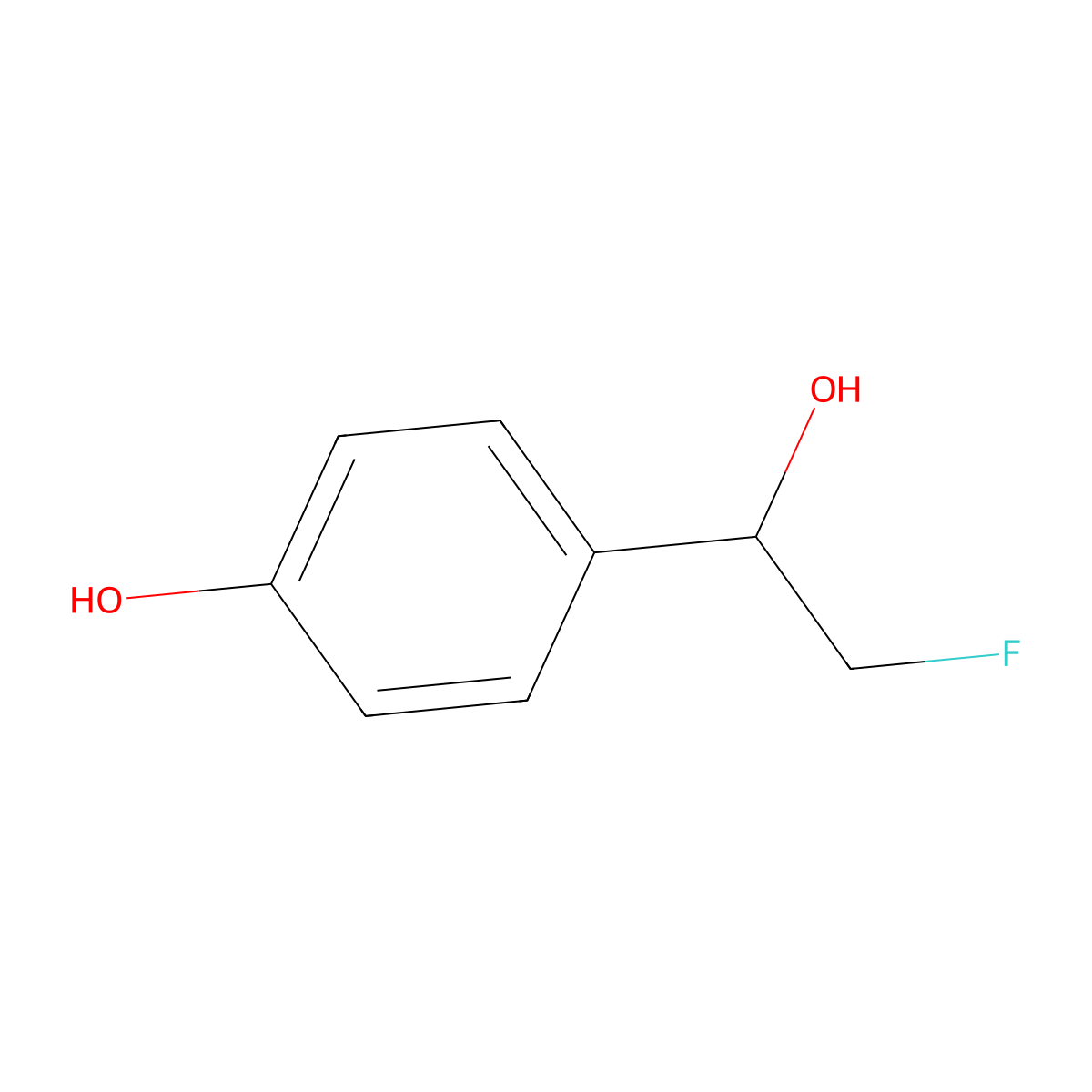 4-(2-Fluoro-1-hydroxyethyl)phenol molecular structure, CAS 1784782-17-7
