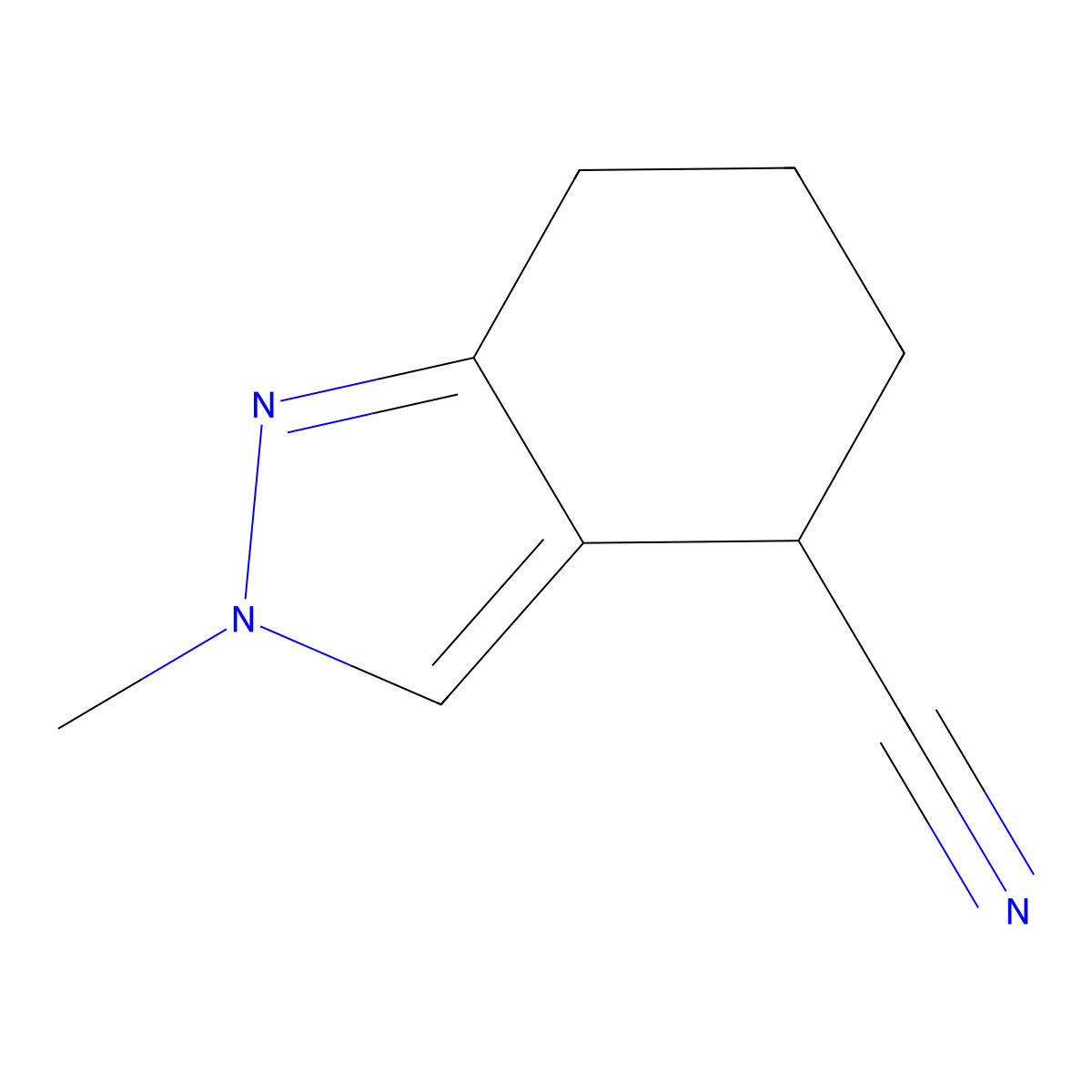 2-methyl-4,5,6,7-tetrahydro-2H-indazole-4-carbonitrile molecular structure, CAS 1784783-67-0