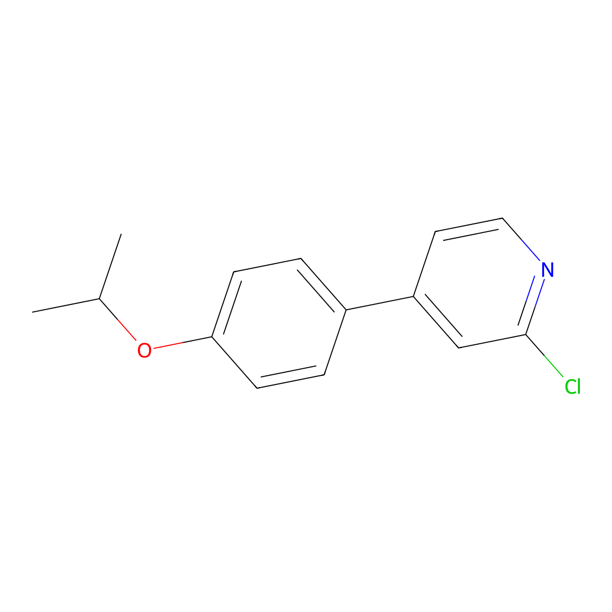2-Chloro-4-(4-isopropoxyphenyl)pyridine molecular structure, CAS 1784789-17-8