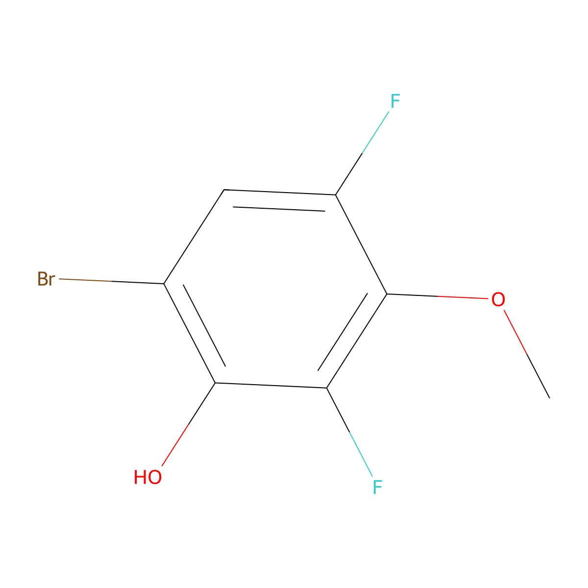 6-Bromo-2,4-difluoro-3-methoxyphenol molecular structure, CAS 1784790-00-6
