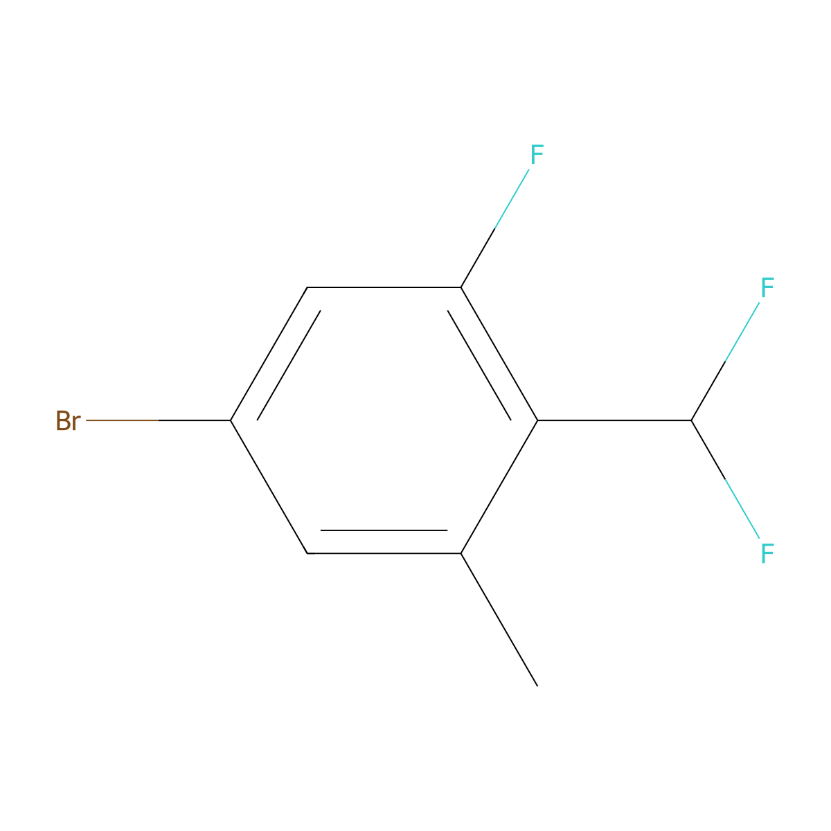 5-Bromo-2-(difluoromethyl)-1-fluoro-3-methylbenzene molecular structure, CAS 1784790-30-2