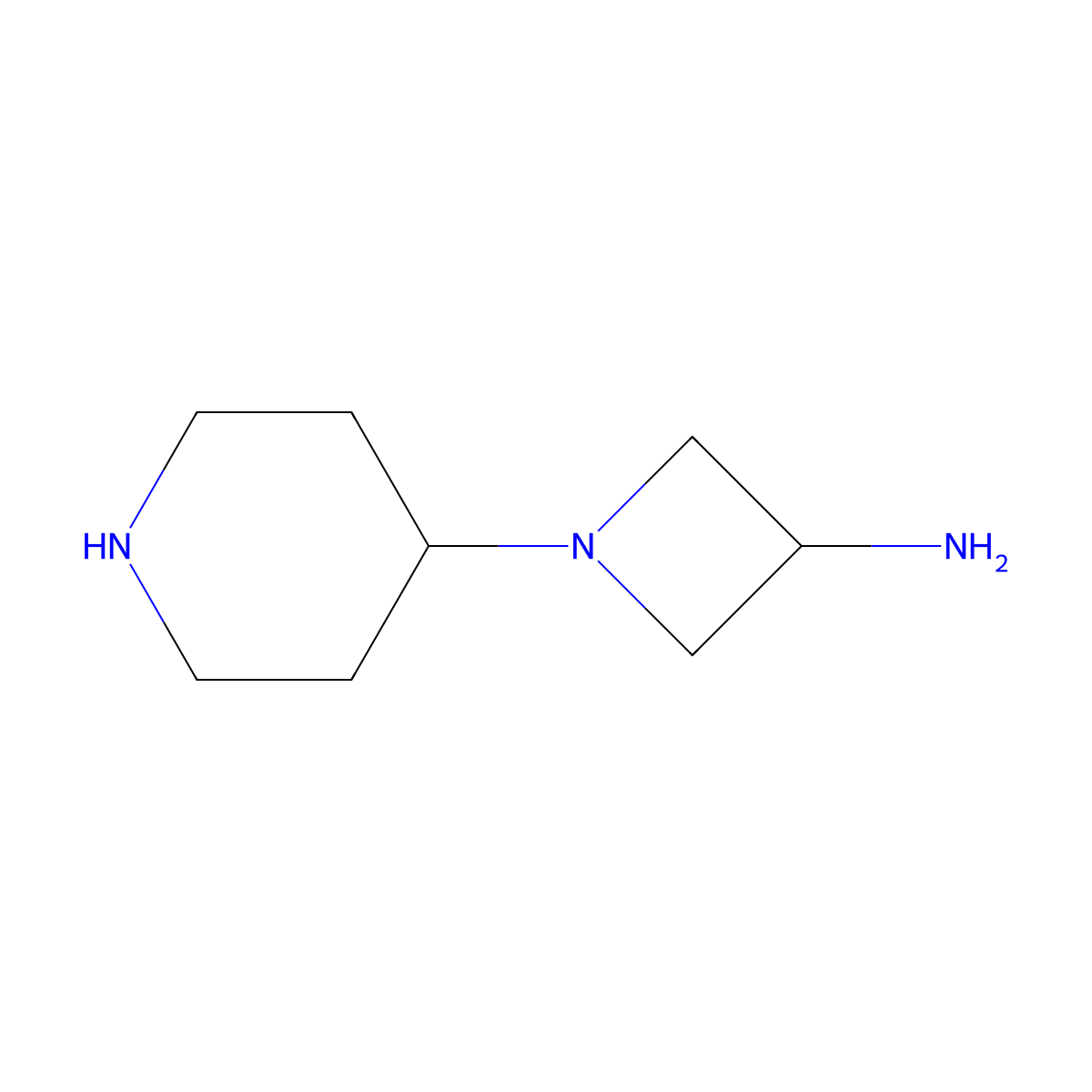 1-(Piperidin-4-YL)azetidin-3-amine molecular structure, CAS 1784791-57-6