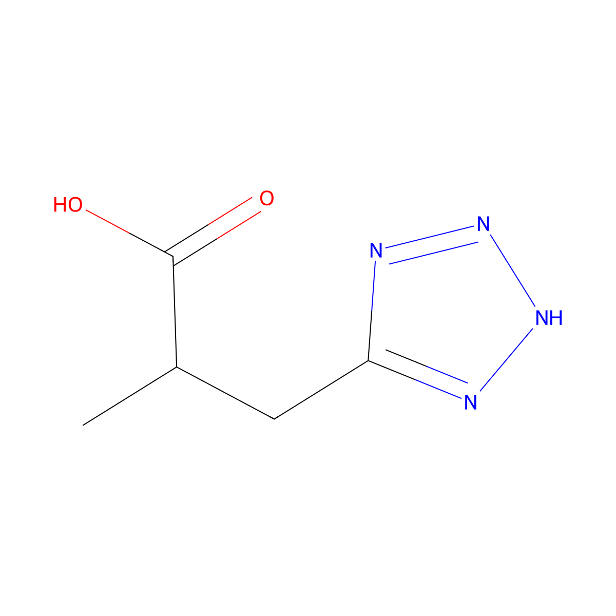 2-methyl-3-(1H-1,2,3,4-tetrazol-5-yl)propanoic acid molecular structure, CAS 1784792-28-4