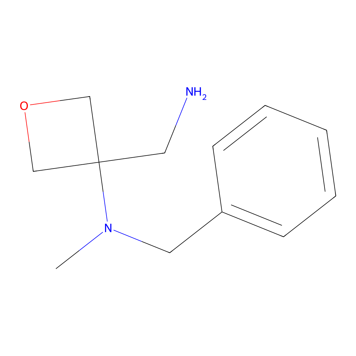 3-(aminomethyl)-N-benzyl-N-methyl-oxetan-3-amine molecular structure, CAS 1784793-90-3