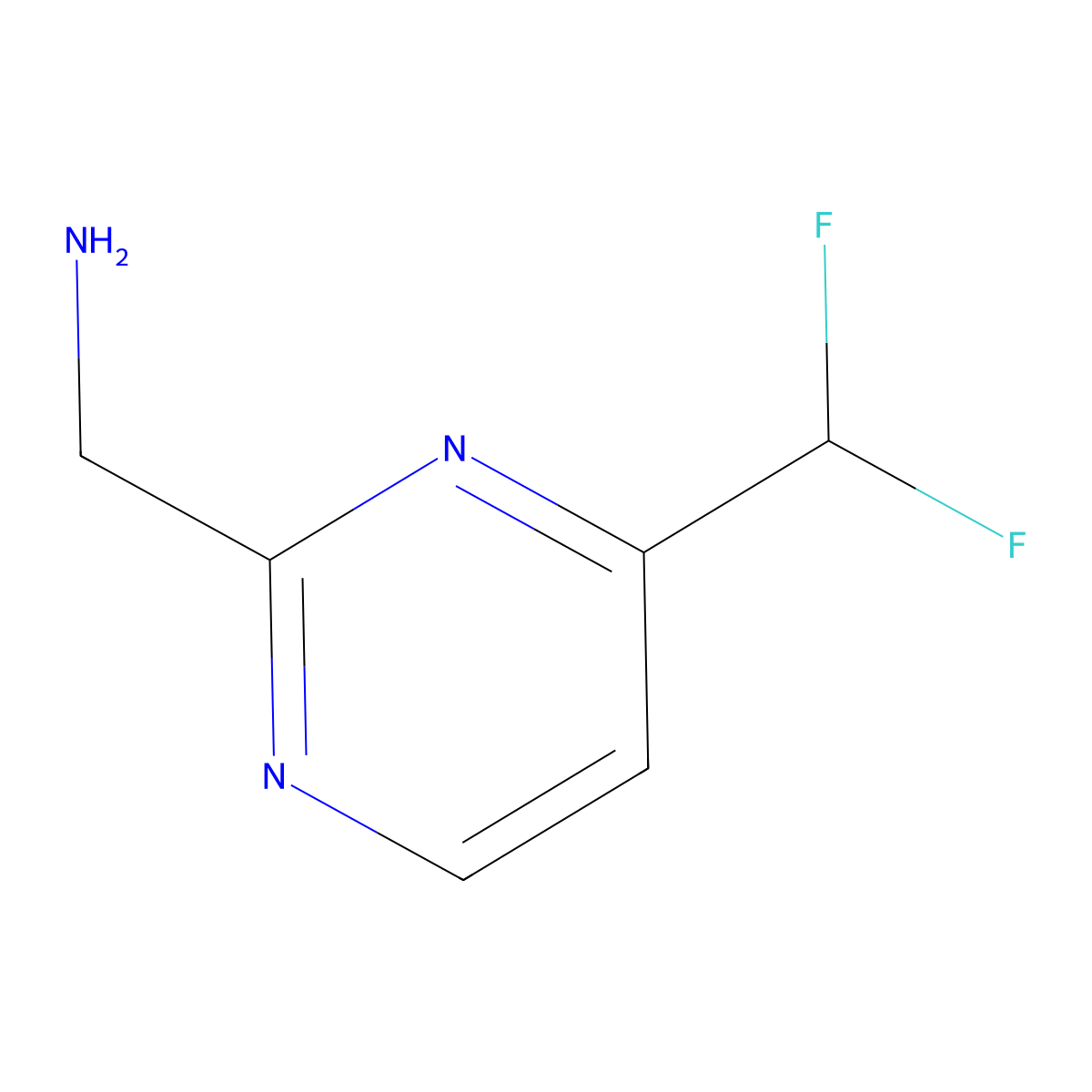 (4-(Difluoromethyl)pyrimidin-2-yl)methanamine molecular structure, CAS 1784795-05-6