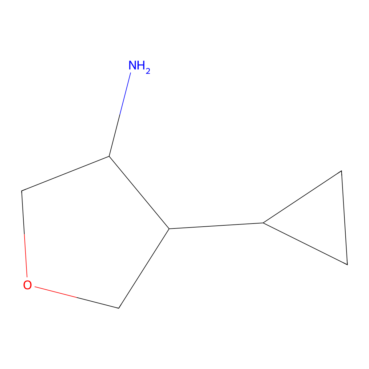 4-Cyclopropyloxolan-3-amine molecular structure, CAS 1784795-16-9