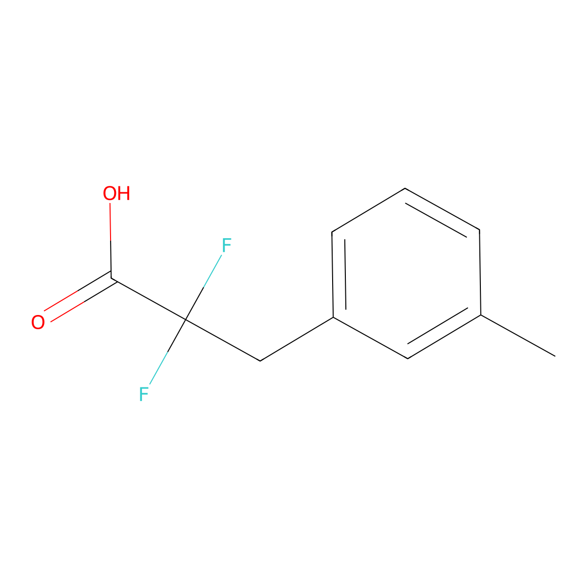 2,2-Difluoro-3-(3-methylphenyl)propanoic acid molecular structure, CAS 1784795-32-9