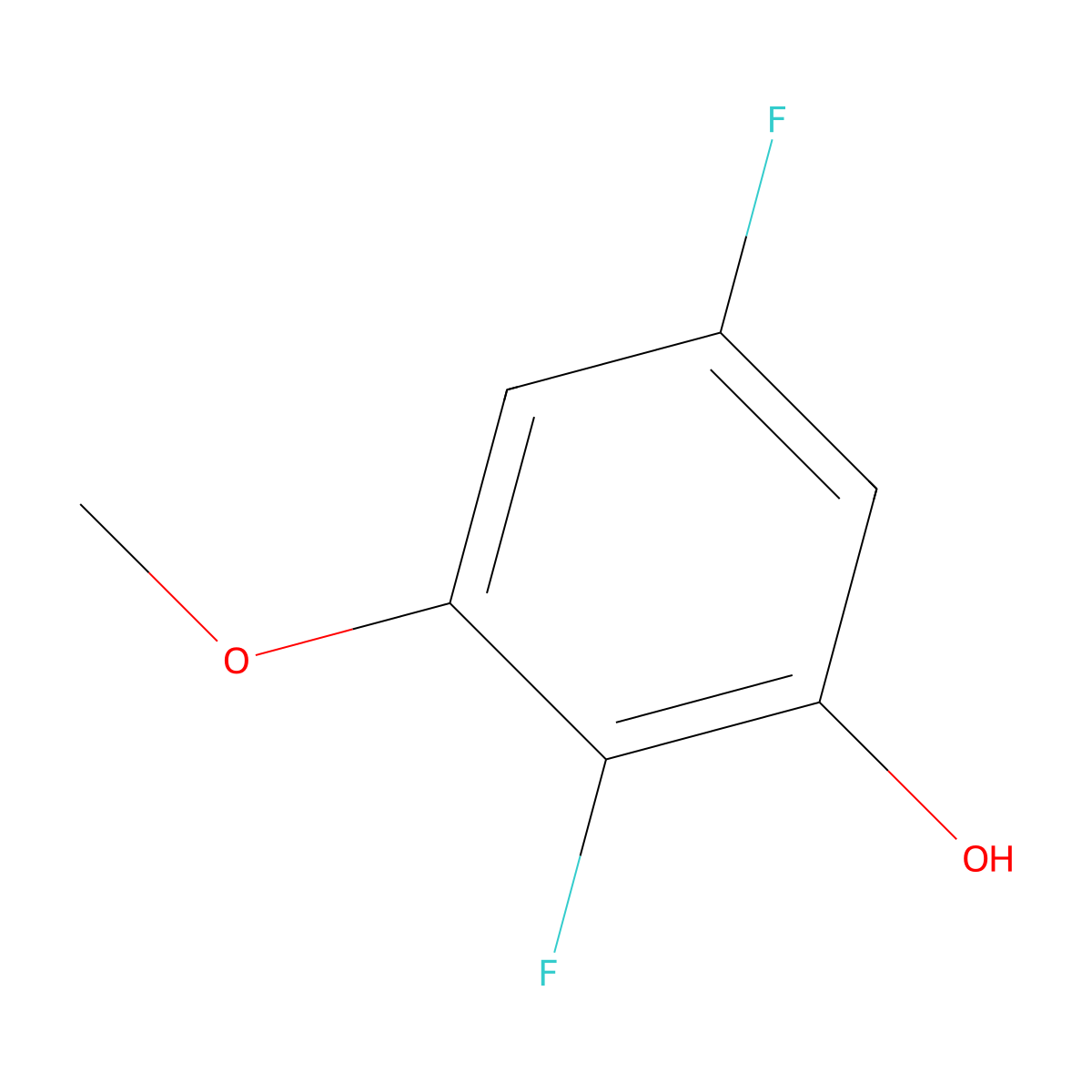 2,5-Difluoro-3-methoxyphenol molecular structure, CAS 1784795-51-2