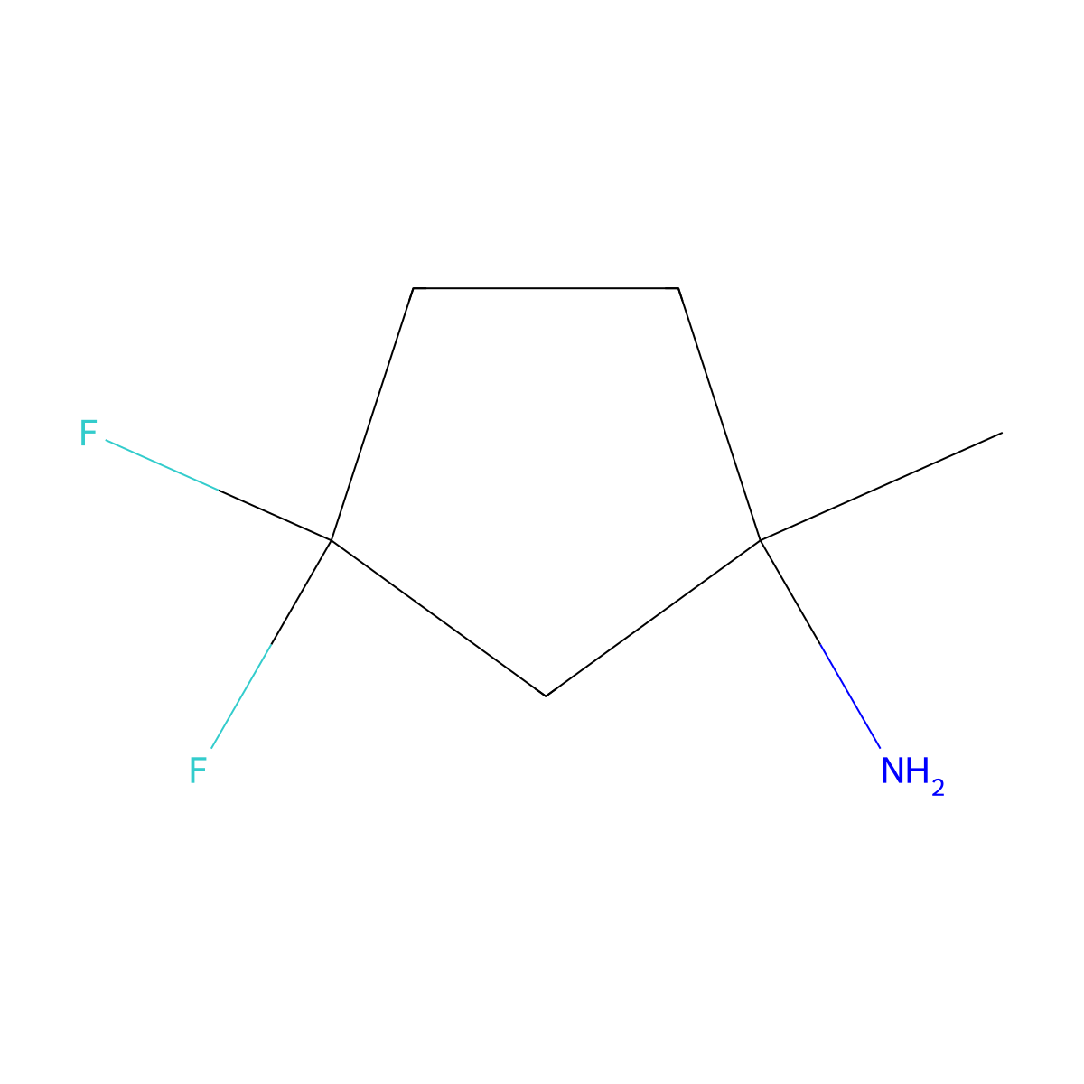 3,3-Difluoro-1-methylcyclopentan-1-amine molecular structure, CAS 1784795-74-9