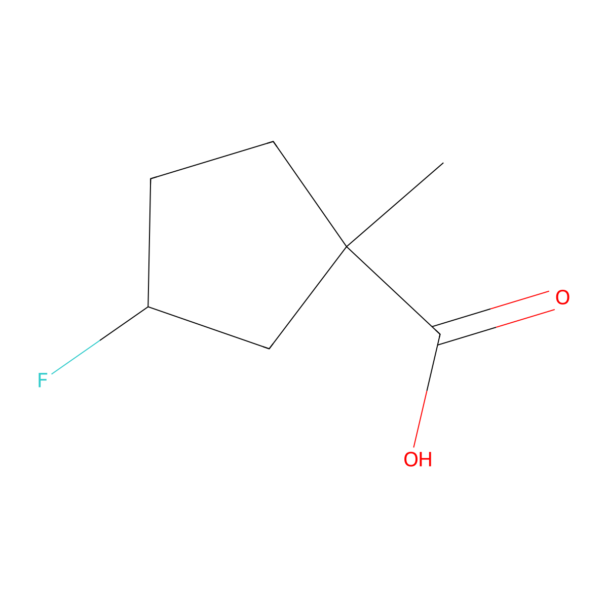 3-Fluoro-1-methylcyclopentane-1-carboxylic acid molecular structure, CAS 1784797-44-9
