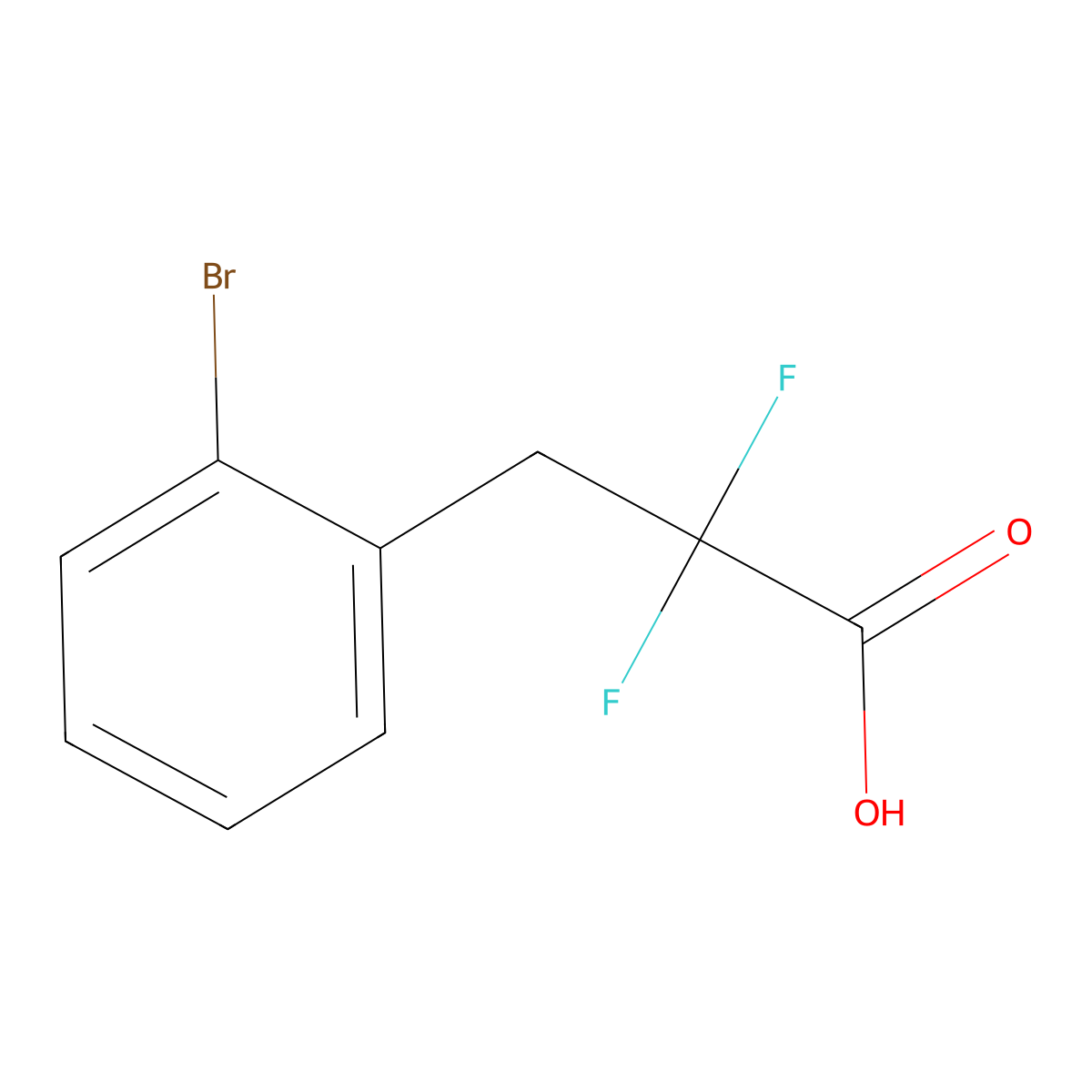 3-(2-Bromophenyl)-2,2-difluoropropanoic acid molecular structure, CAS 1784801-21-3