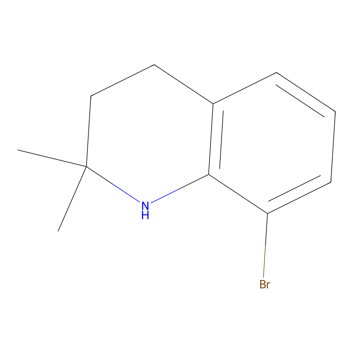 8-Bromo-2,2-dimethyl-1,2,3,4-tetrahydroquinoline molecular structure, CAS 1784807-68-6