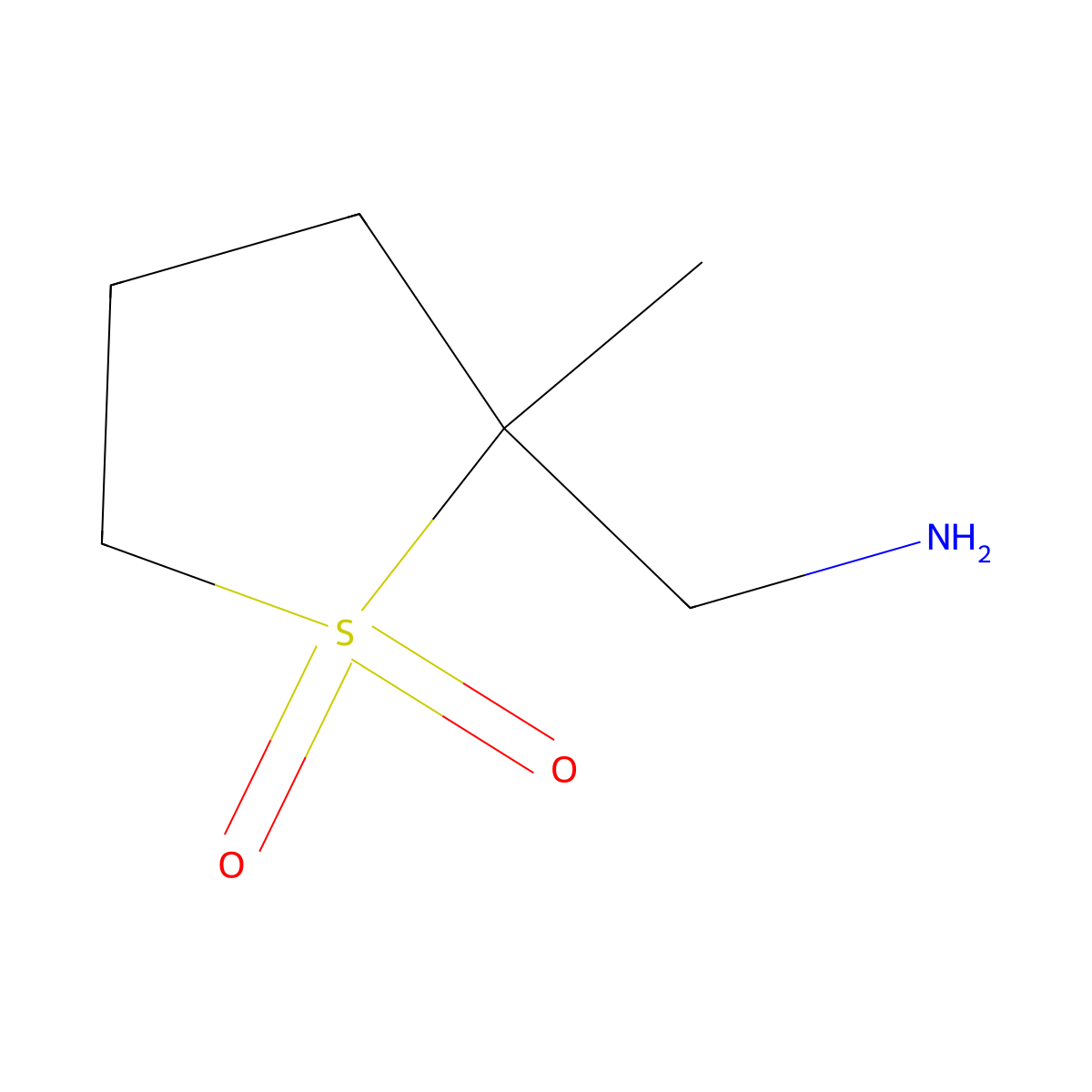 2-(Aminomethyl)-2-methyltetrahydrothiophene 1,1-dioxide molecular structure, CAS 1784808-59-8