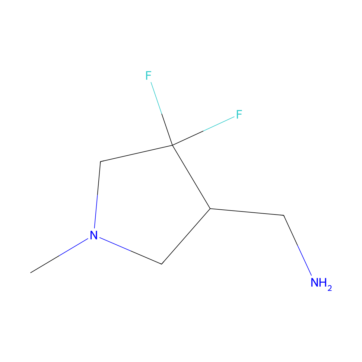 (4,4-Difluoro-1-methylpyrrolidin-3-yl)methanamine molecular structure, CAS 1784809-23-9