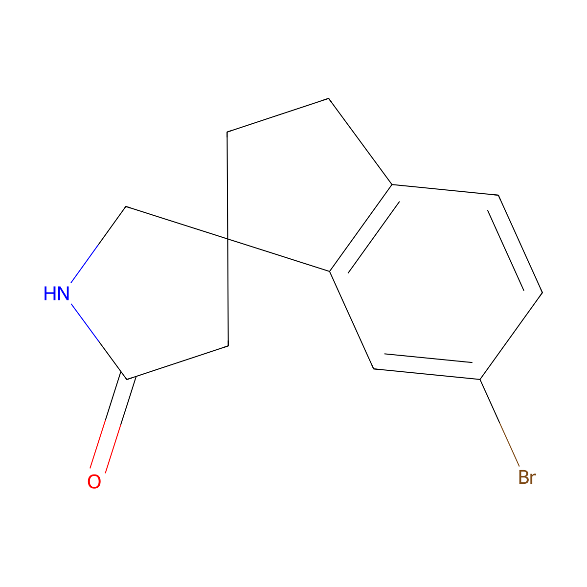 6-Bromo-2,3-dihydrospiro[indene-1,3'-pyrrolidine]-5'-one molecular structure, CAS 1784817-84-0