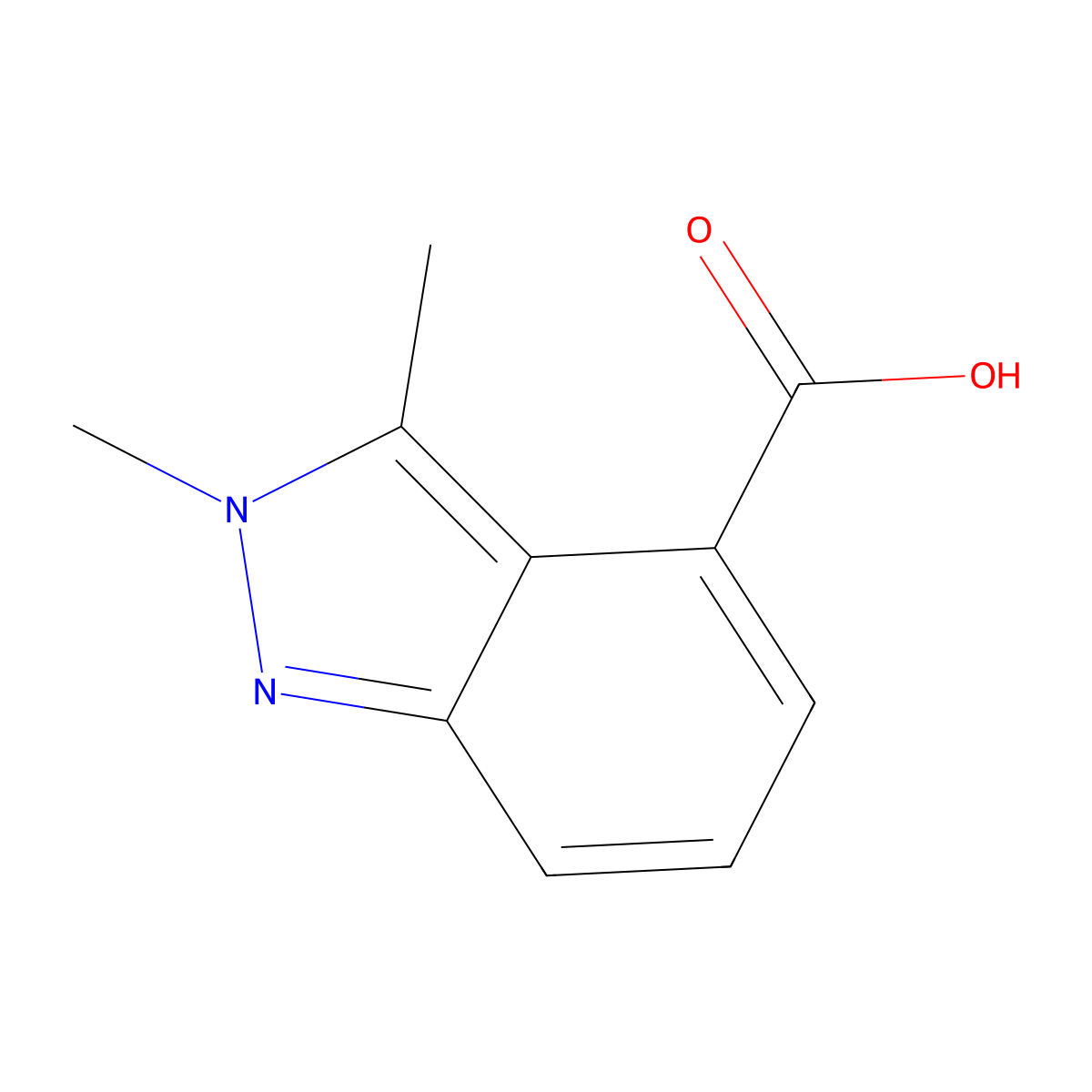 2,3-Dimethyl-2H-indazole-4-carboxylic acid molecular structure, CAS 1784819-18-6