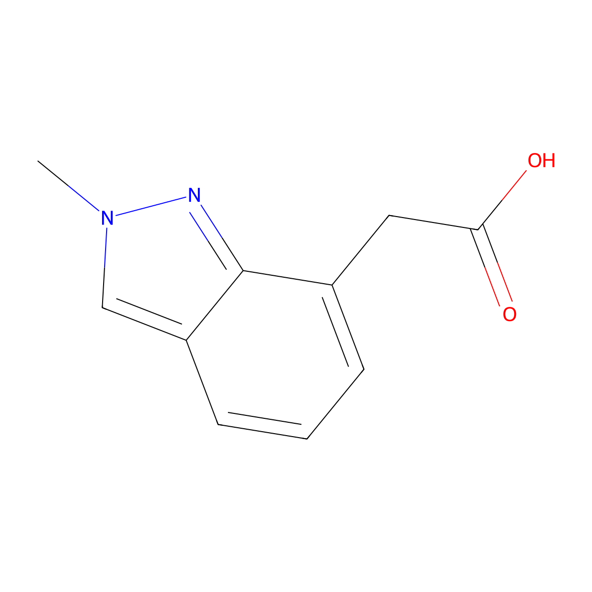 2-(2-methyl-2H-indazol-7-yl)acetic acid molecular structure, CAS 1784819-24-4