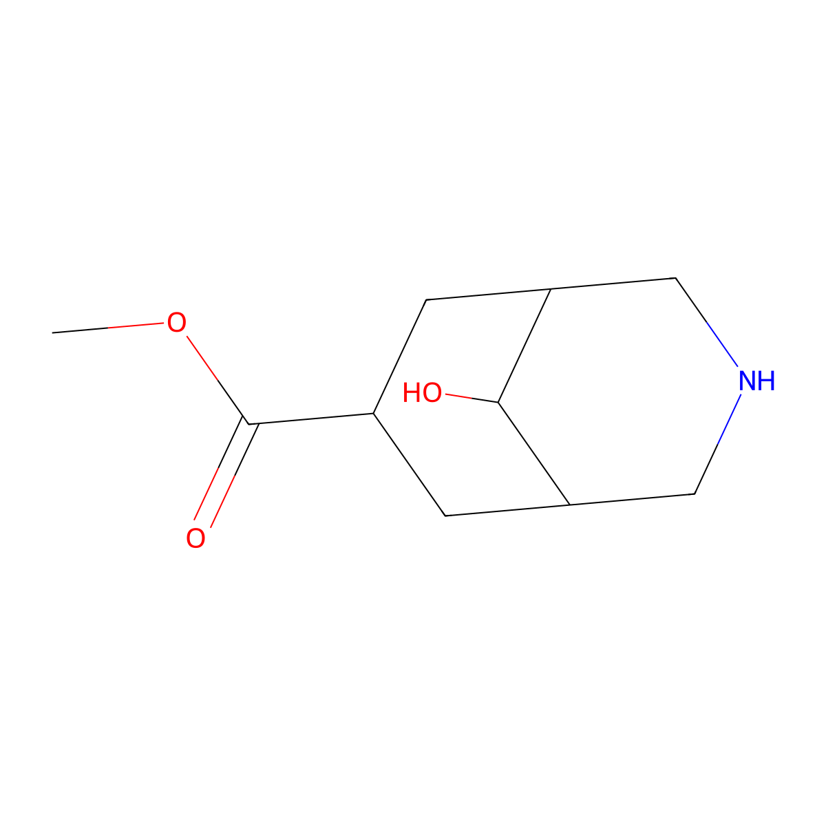 Methyl 9-hydroxy-3-azabicyclo[3.3.1]nonane-7-carboxylate molecular structure, CAS 1784819-33-5