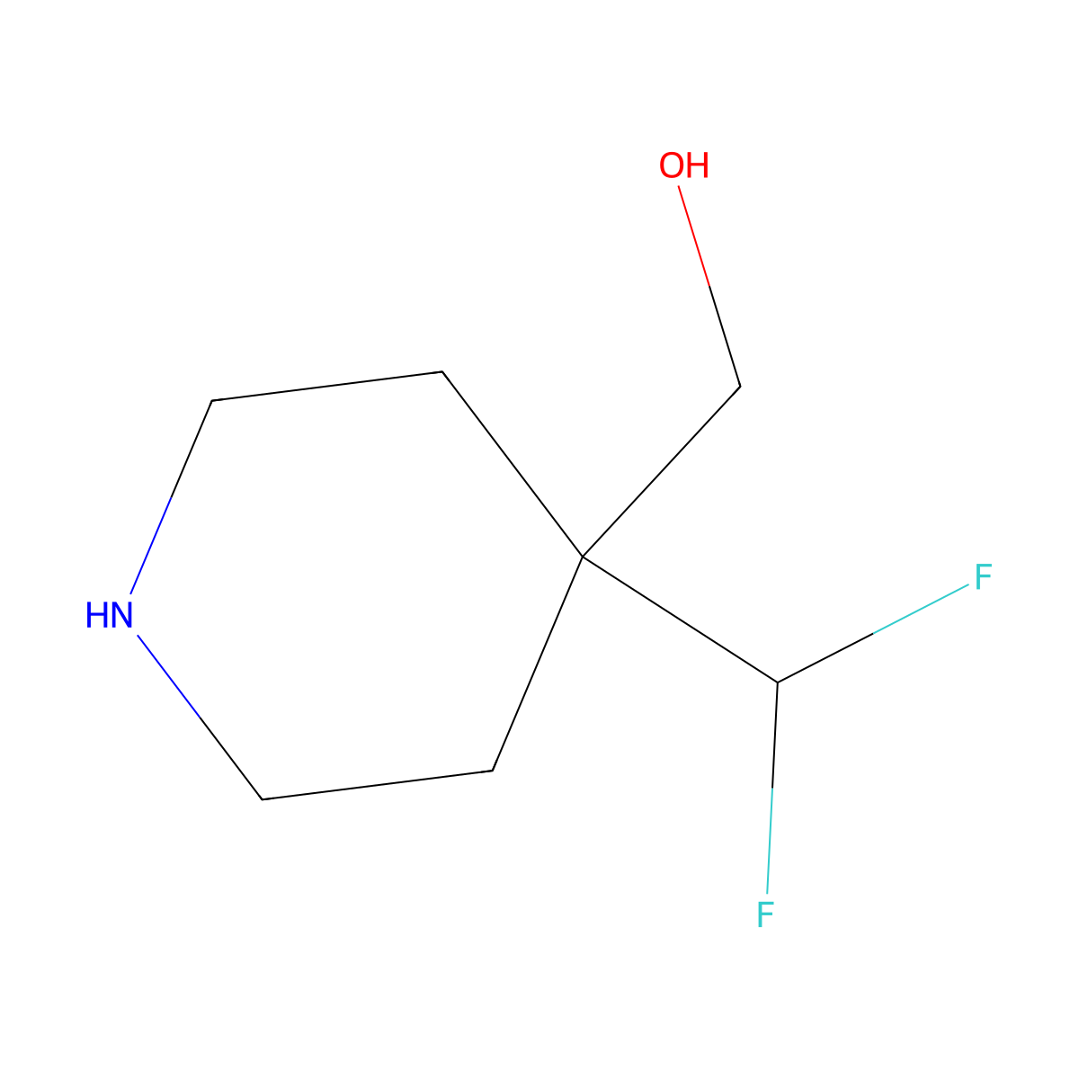 [4-(Difluoromethyl)piperidin-4-yl]methanol molecular structure, CAS 1784825-91-7